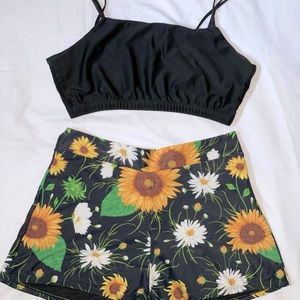 SHEIN Floral Shorts Bikini Size 1XL